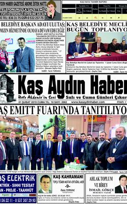 KAŞ AYDIN HABER - 02.02.2019 Manşeti
