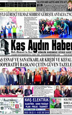 KAŞ AYDIN HABER - 26.02.2018 Manşeti