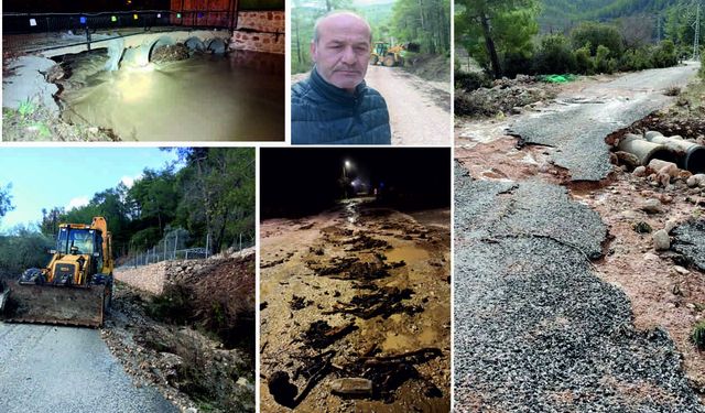 SAĞANAK KAŞ'lN KÖYLERİNİ VURDU