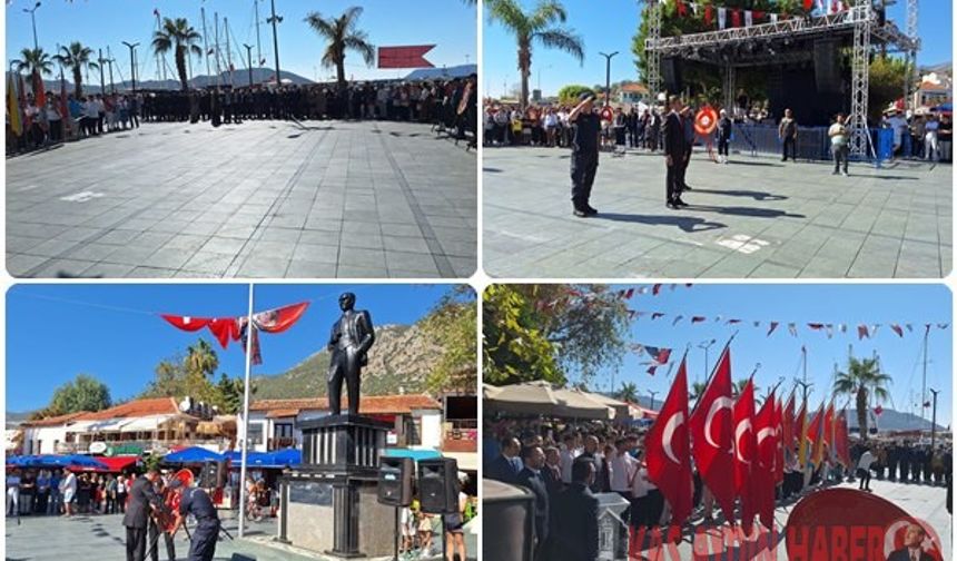 KAŞ’TA 29 EKİM CUMHURİYET BAYRAMI KUTLAMALARI TÖRENLE BAŞLADI