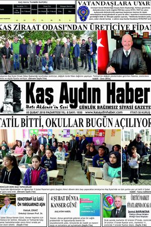 KAŞ AYDIN HABER - 05.02.2018 Manşeti