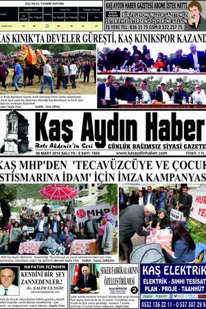 KAŞ AYDIN HABER - 06.03.2018 Manşeti