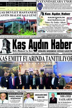 KAŞ AYDIN HABER - 29.01.2018 Manşeti