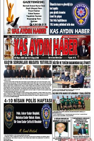 08 Nisan Salı 2025 YIL 15 SAYI 2546
