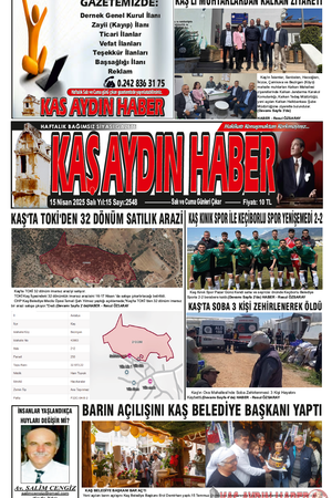 15 Nisan Salı 2025 YIL 15 SAYI 2548
