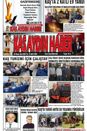 22 Nisan Salı 2025 YIL 15 SAYI 2550