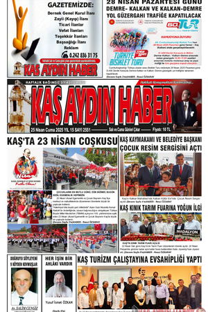 25 Nisan Cuma 2025 YIL  15 SAYI 2551