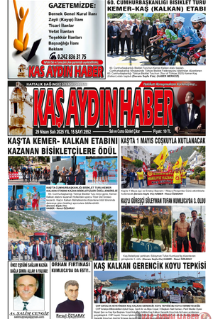 29 Nisan Salı 2025 YIL 15 SAYI 2552