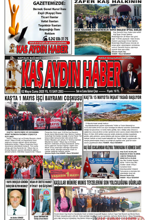 2 Mayis Cuma 2025 Yil 15 Sayi 2553