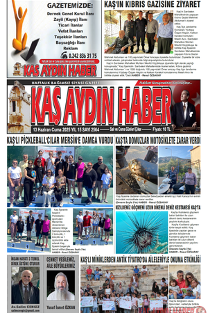13 Haziran Cuma 2025 YIL 15 SAYI 2564