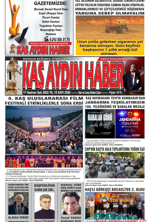 17 Haziran Salı 2025 YIL 15 SAYI 2565