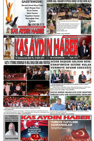 15 Temmuz Salı 2025 YIL 15 SAYI 2573