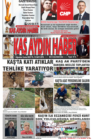 1 Ağustos Cuma 2025 YIL 15 SAYI 2578