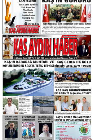 8 Ağustos Cuma 2025 YIL 15 SAYI 2580